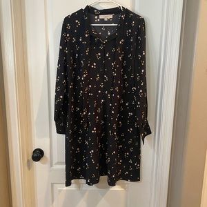 Loft Women’s Tie Neck Flower Dress